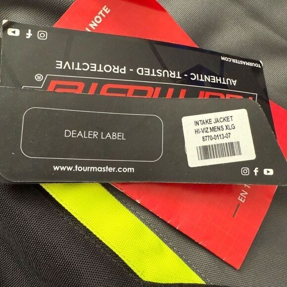 Tourmaster Intake High Visibility Motorcycle Jacket Men’s X-Large - Picture 7 of 15